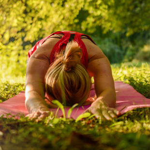 Yoga on the grass image